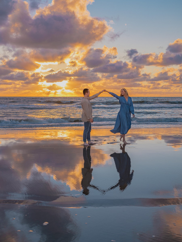 Sfeervolle fotoshoot op het strand van Noordwijk
